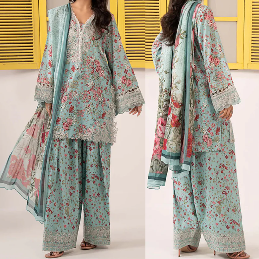 Zab - Summer 3PC Lawn Digital Printed Dress - zab1368