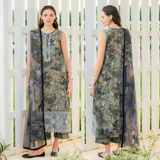 Zab - Summer 3PC Lawn Digital Printed Dress - zab1370