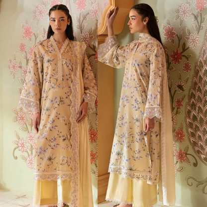 Zab - Summer 3PC Lawn Digital Printed Dress - zab1372
