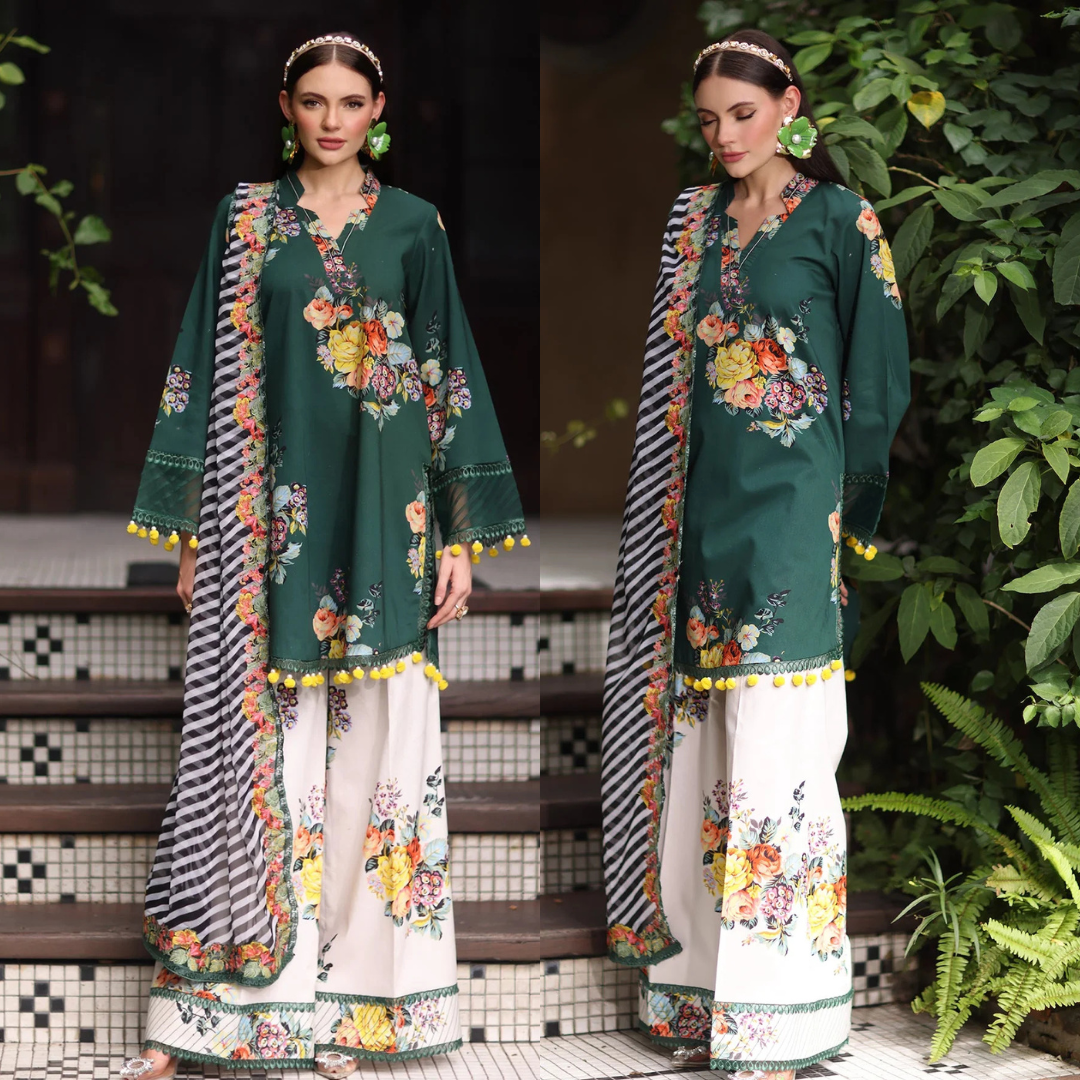 Zab - Summer 3PC Lawn Digital Printed Dress - zab1374