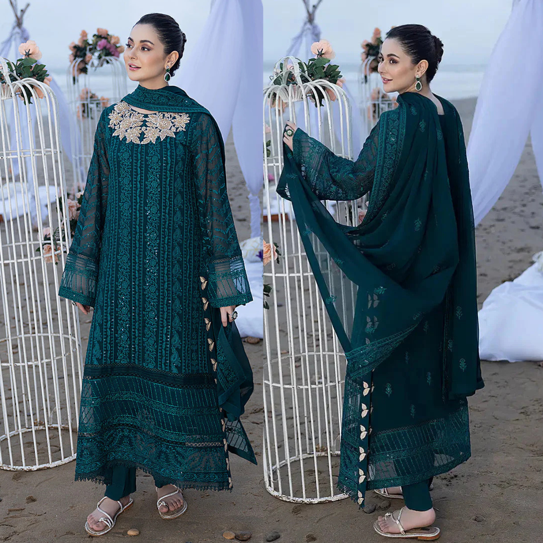 Mohagni - Summer 3PC Lawn Embroidered Suit - zab1402