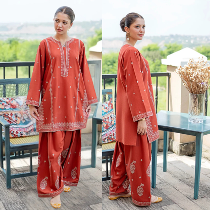 Batik - 2Pc Embroidered Lawn Suite With Fully Embroidered trouser - zab1407