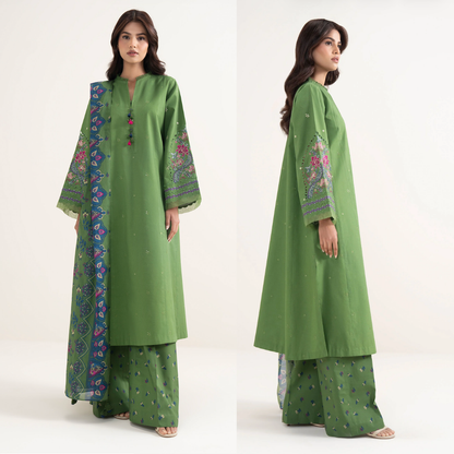 Sapphire - Unstitched 3 piece embroidered Summer suit - zab1416