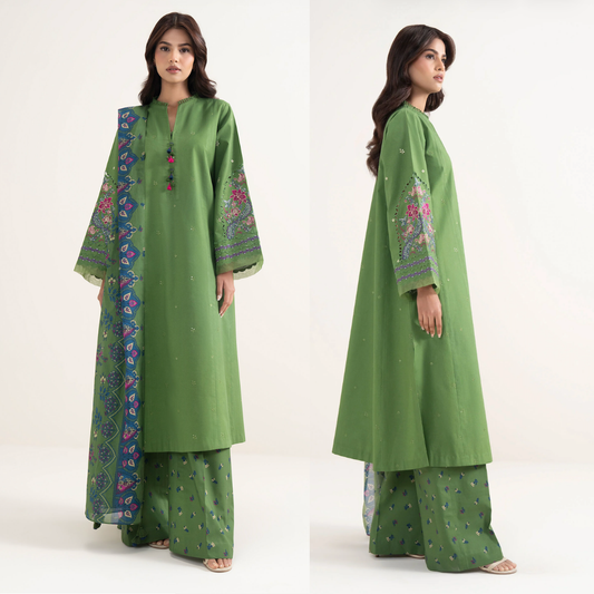 Sapphire - Unstitched 3 piece embroidered Summer suit - zab1416