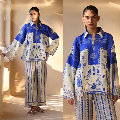 Sapphire - Summer 2PC Lawn Digital Printed Dress - zab1423