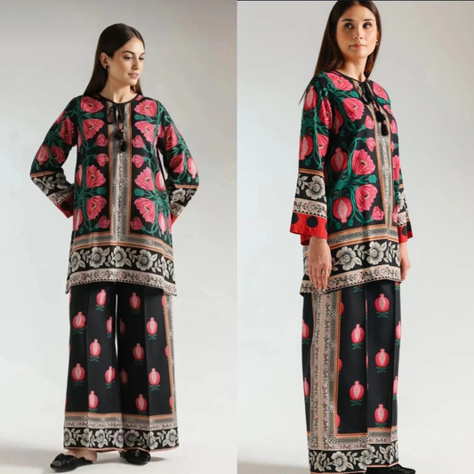 Sapphire - Summer 2PC Lawn Digital Printed Dress - zab1427