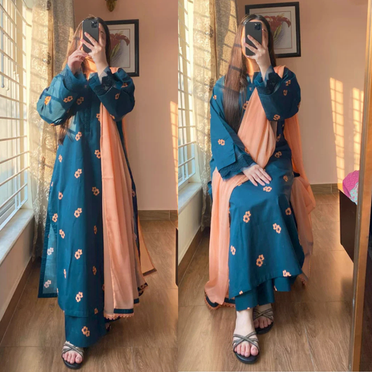 Khaadi - Summer 3PC Lawn Digital Printed Dress - zab1441