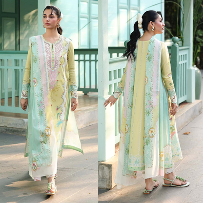 Qalamkar - Summer 3PC Lawn Digital Printed Dress - zab1448