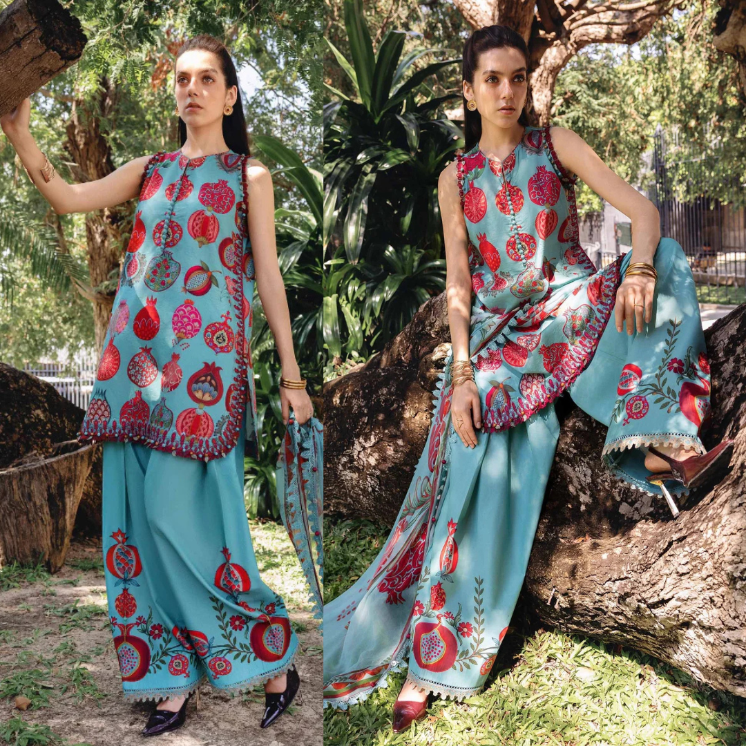 Khaadi - Summer 3PC Lawn Digital Printed Dress - zab1449