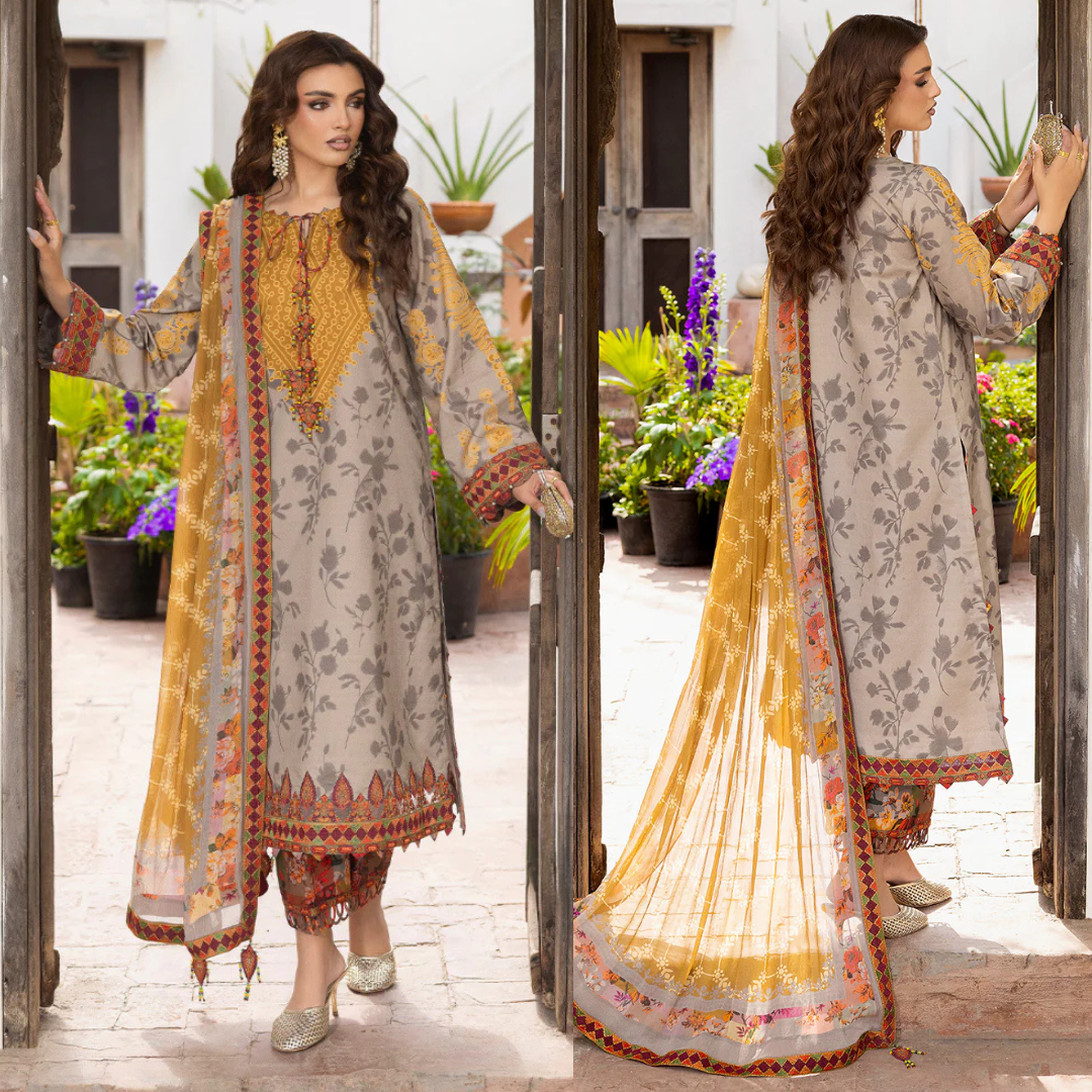 Khaadi - Summer 3PC Lawn Digital Printed Dress - zab1450