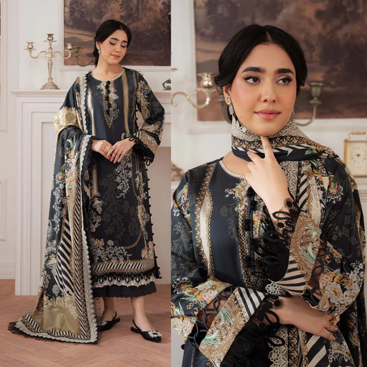 Khaadi - Summer 3PC Lawn Digital Printed Dress - zab1453