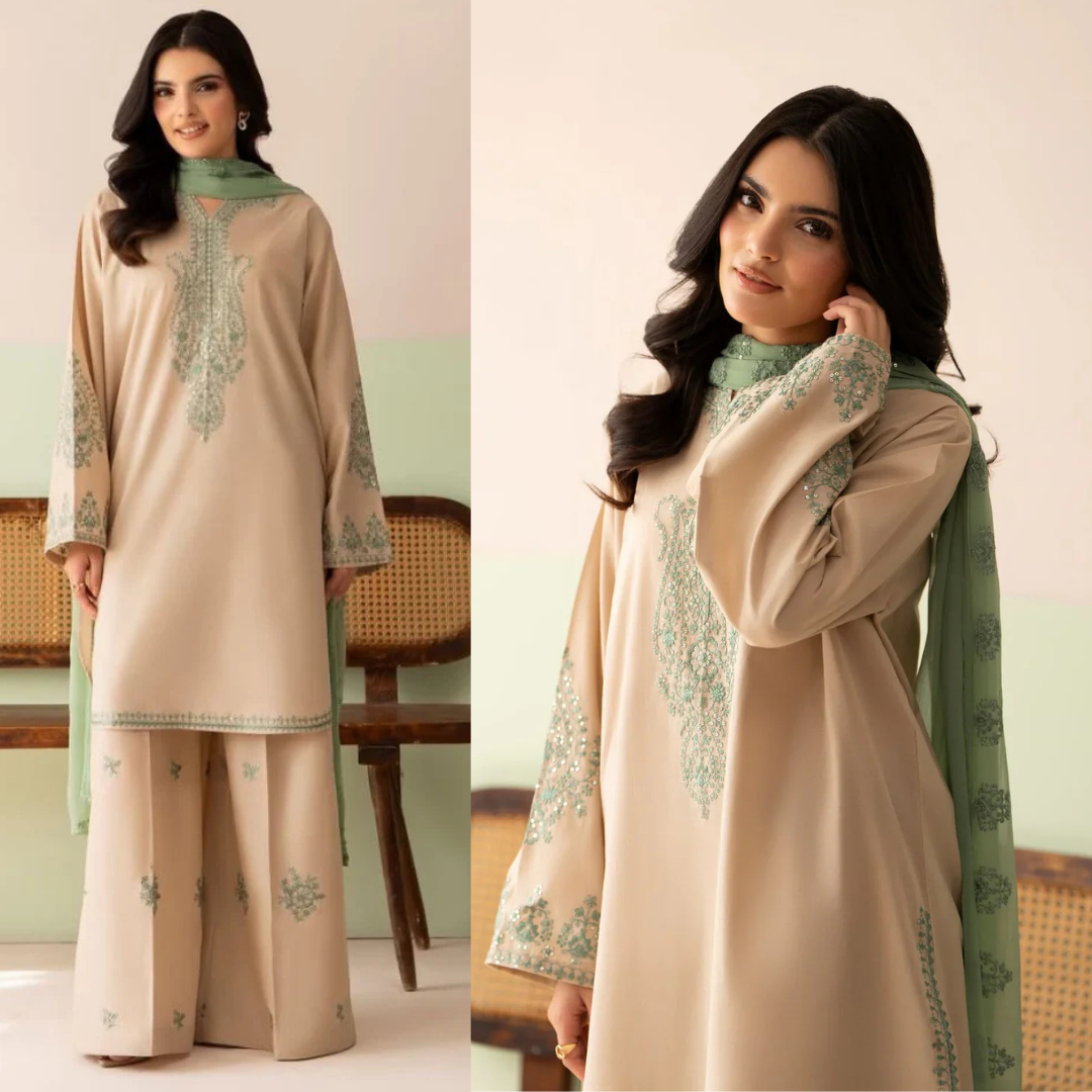 Limelight - Summer-3PC Lawn Embroidered Suit - zab1458