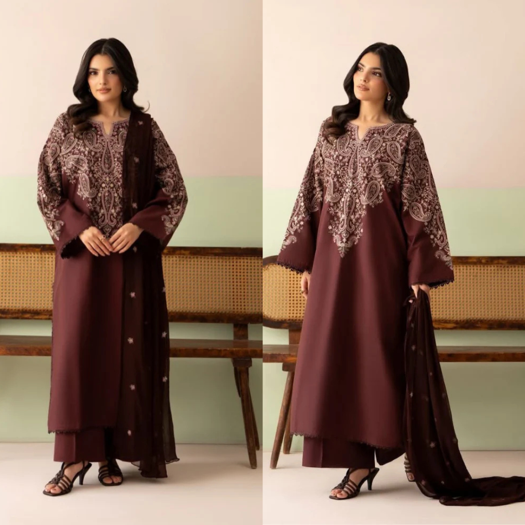 Jazmin - Summer-3PC Lawn Embroidered Suit - zab1462