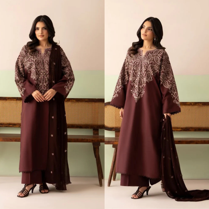 Jazmin - Summer-3PC Lawn Embroidered Suit - zab1462