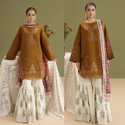 RajBari - Summer-3PC Lawn Embroidered Suit - zab1464