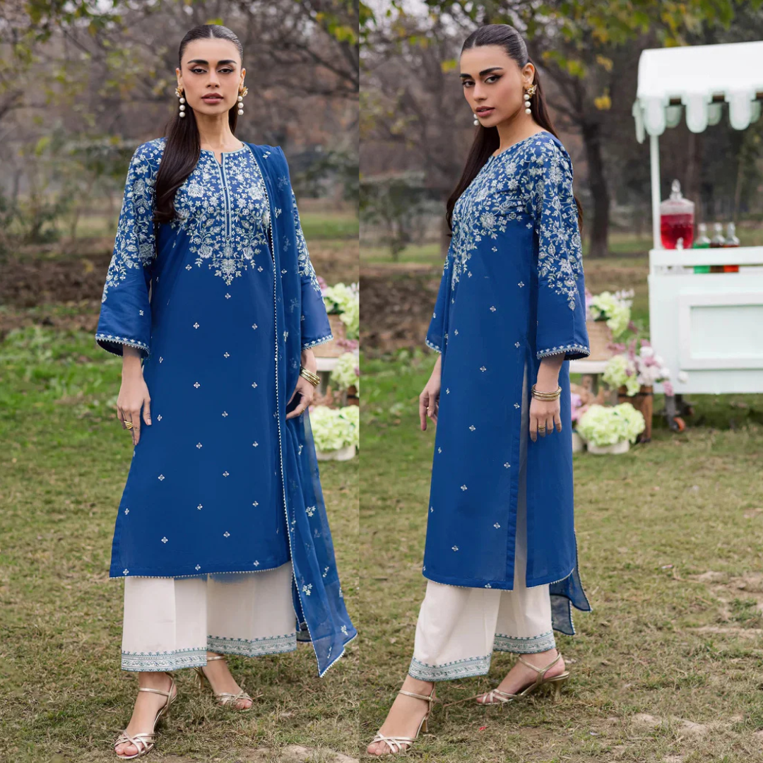 Veezal - 3PC EMBROIDERED LAWN SUIT - zab1470
