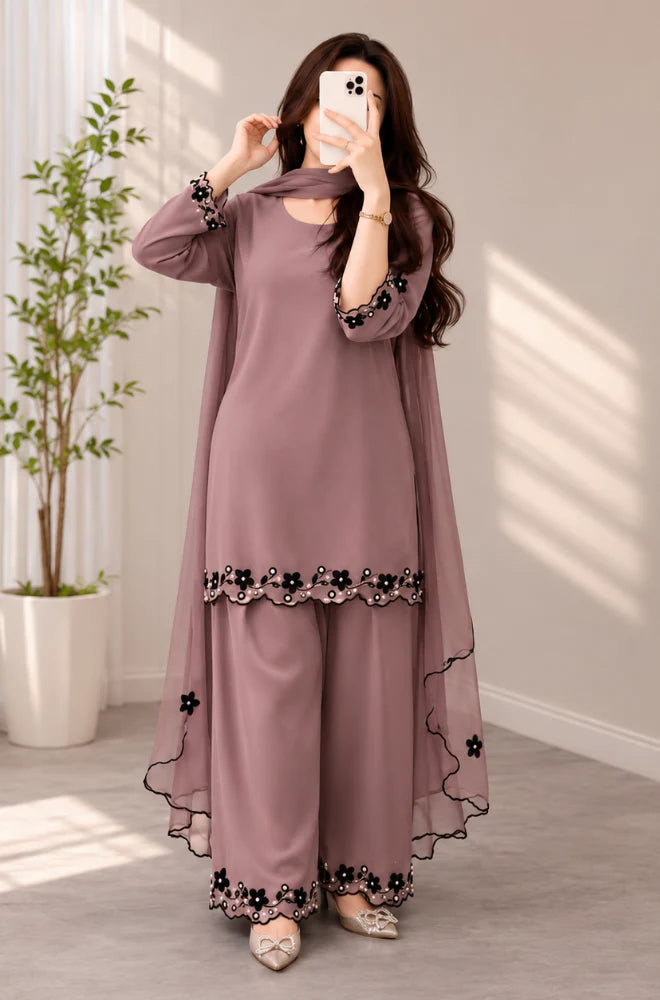 ZAB - Summer-3PC Lawn Embroidered Suit - zab1489