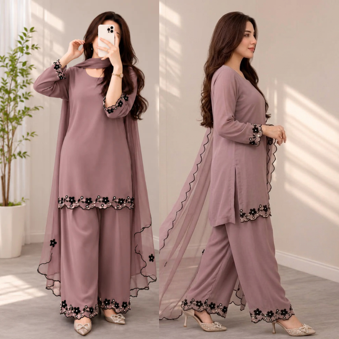 ZAB - Summer-3PC Lawn Embroidered Suit - zab1489