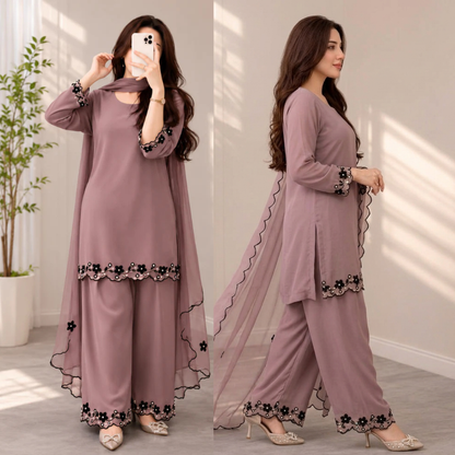 ZAB - Summer-3PC Lawn Embroidered Suit - zab1489