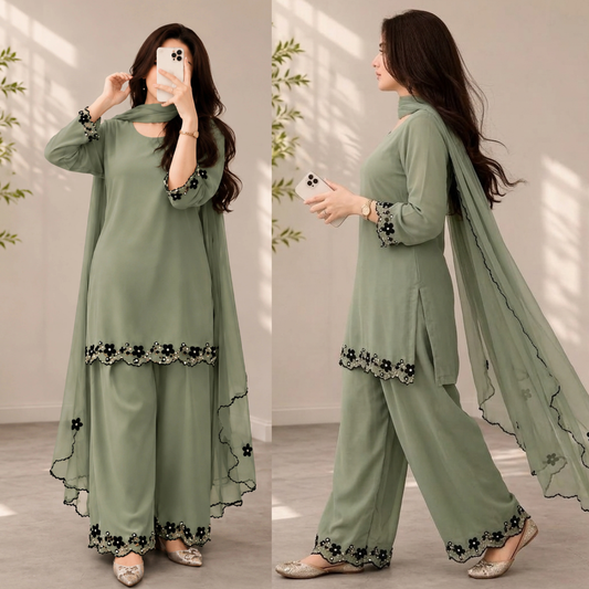 ZAB - Summer-3PC Lawn Embroidered Suit - zab1490