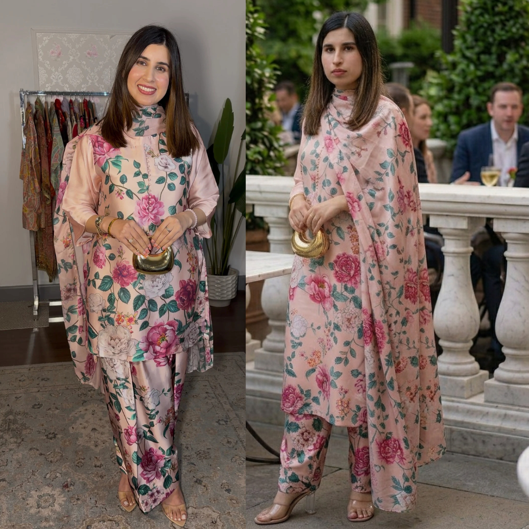 Aneela's 3PCS UNSTITCHED SUIT FABRIC Digtal printed Silk - zab1492