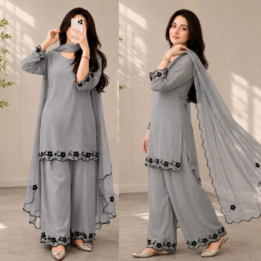 ZAB - Summer-3PC Lawn Embroidered Suit - zab1496