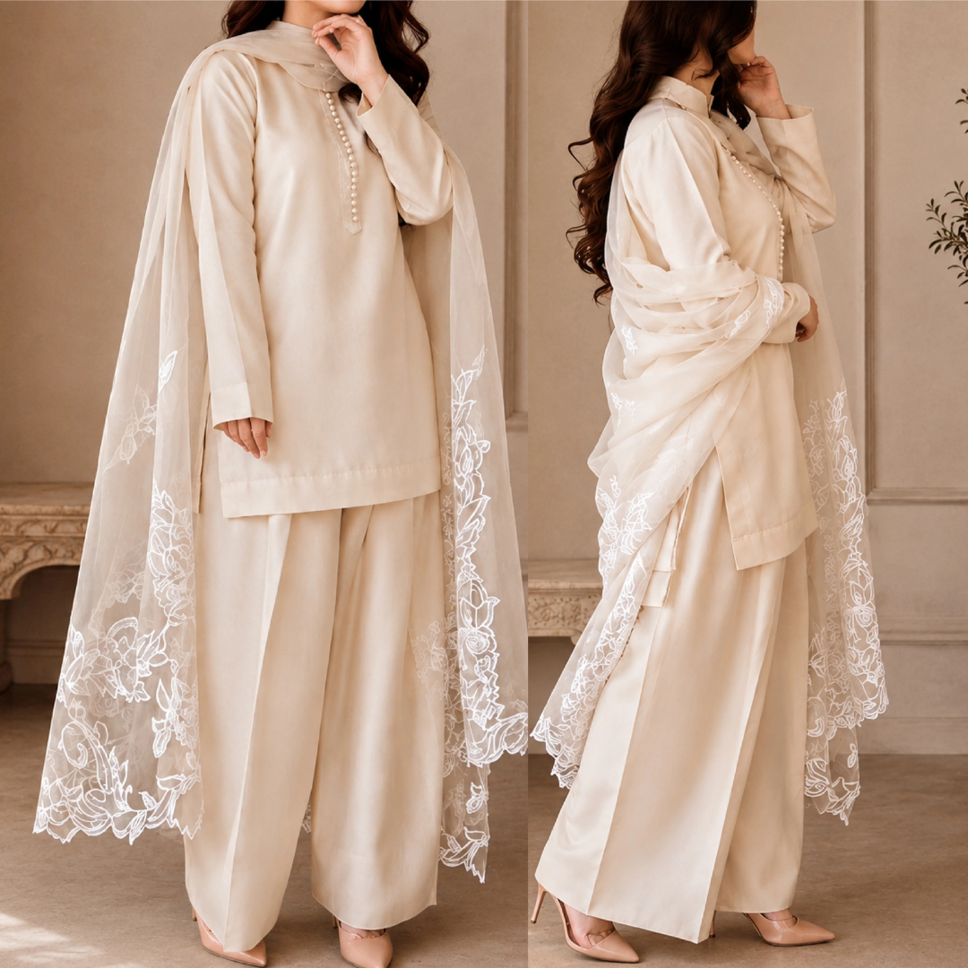 ZAB - Embroidered 3 Piece Unstitched Lawn Suit- zab1498