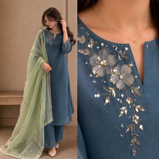 ZAB - Summer-3PC Lawn Embroidered Suit - zab1500