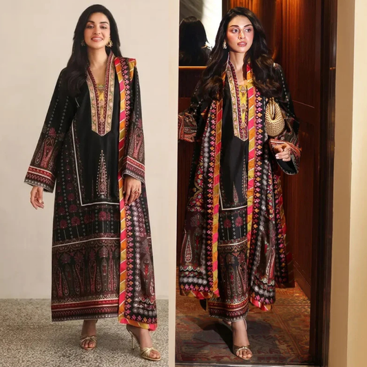 MUSHQ - Winter 3PC Karandi Digital Printed Dress - zab1521