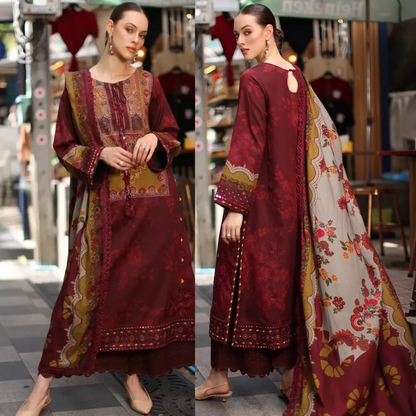 Charizma - Winter 3PC Karandi Digital Print Dress - zab1524