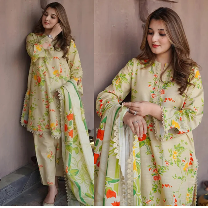 Charizma - Winter 3PC Karandi Digital Print Dress - zab1525