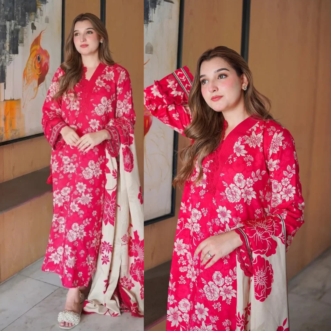 Sapphire - Winter 3PC Karandi Digital Print Dress - zab1526