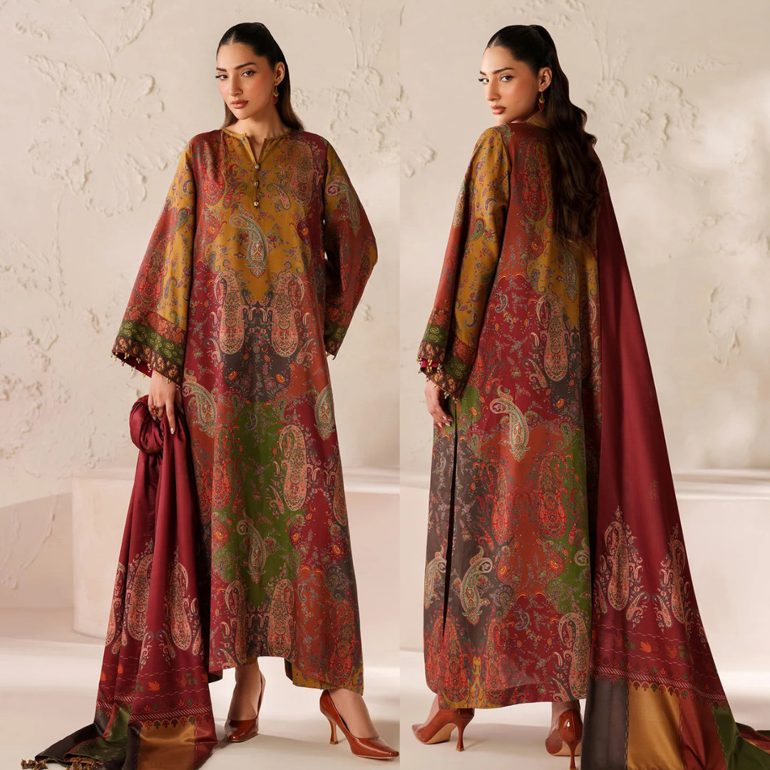 Charizma - Winter 3PC Karandi Digital Printed Dress - zab1537