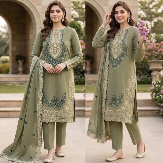 Maria B - Winter Dhanak 3-Piece Suits - zab1545