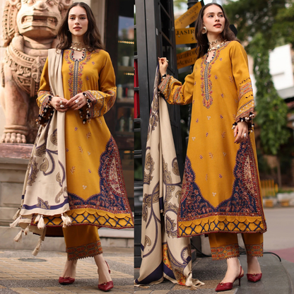 Charizma - Winter 3PC Karandi Digital Printed Dress - zab1551