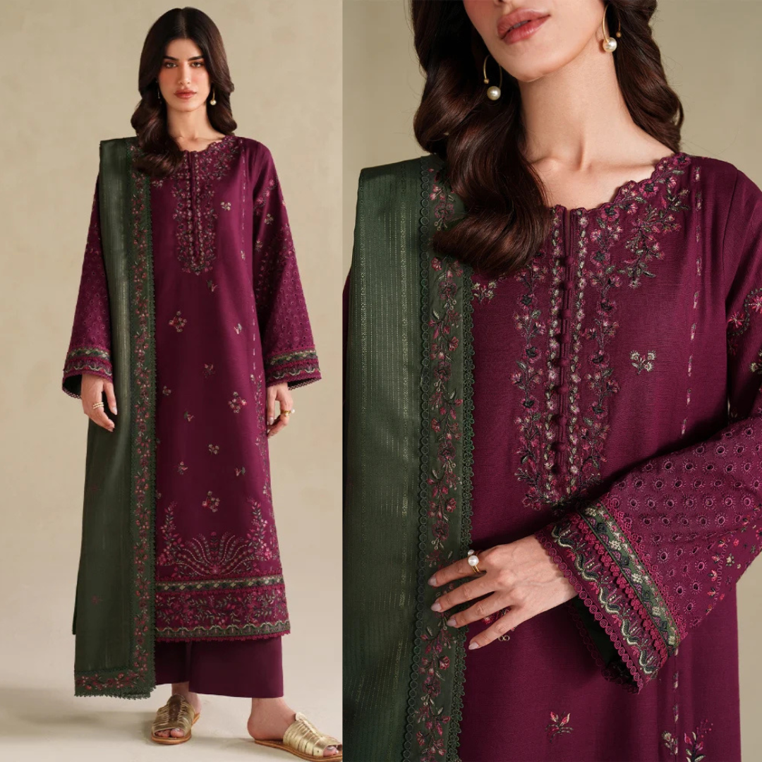 Iznik - Winter Dhanak 3-Piece Suits - zab1560