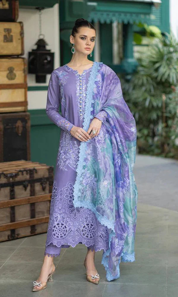Mushaq - 3PC Chickan Kari Embroidered Lawn Suit. zab908