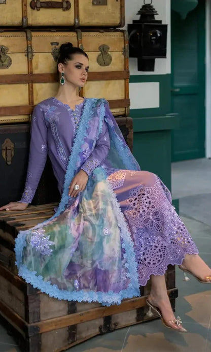 Mushaq - 3PC Chickan Kari Embroidered Lawn Suit. zab908