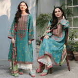 Zara Shahjahan - 3PC Lawn Embroidered Suit - zab934