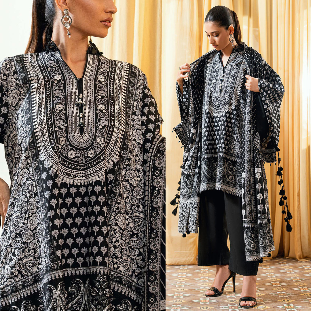 CrosStitch - - Summer 3PC Lawn Digital Printed Dress - zab1410
