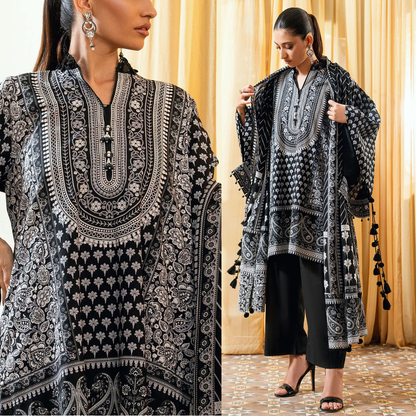 CrosStitch - - Summer 3PC Lawn Digital Printed Dress - zab1410