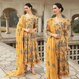 ZAB-121 Bareeze - Embroidered 3pc lawn dress with embroidered chiffon dupatta