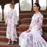 ZAB136 Bareeze -Embroided 3pc Lawn dress with embroidered chiffon dupatta