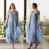 Zab06 Nadia Farooqi-Embroidered 3pc organza dress with organza duppata