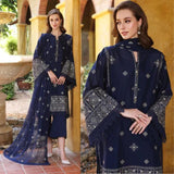 ZAB210 BAREEZE-EMBROIDERED 3PC LAWN DRESS WITH EMBROIDERED CHIFFON DUPATTA