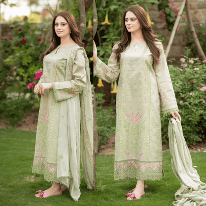 Bareeze 3PC Lawn Embroidered Suit - zab1039