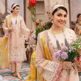 zab079-MUSHQ 3PC EMBROIDERED LAWN SUIT WITH PRINTED SILK DUPATTA