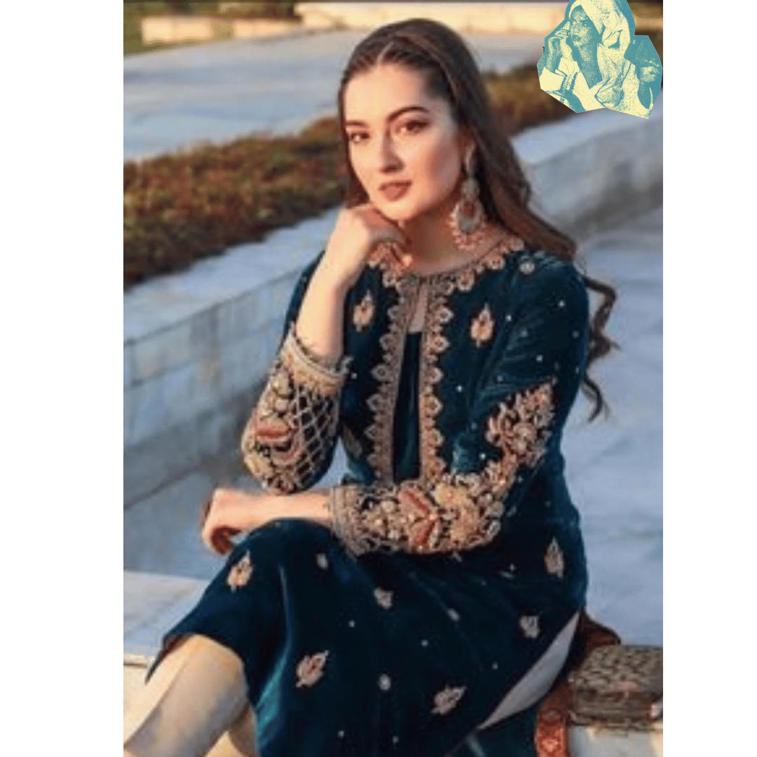 Unstitched Velvet 3PCs Embroidered Dress With Dhanak Shawl - zab965