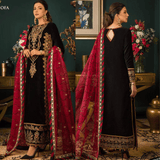 Asim jofa Embroidered Velvet 3piece suit - zab976