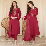 Asling - Winter 3PC Dhanak Embroidered Suit - zab1106